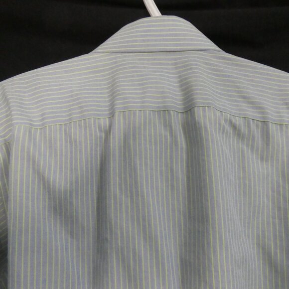 EGARA - Non Iron - Slim Fit | 16 34-35 | Light Blue & Yellow Striped Dress Shirt - Picture 10 of 14